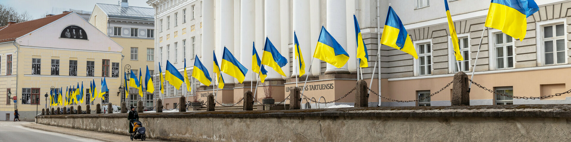 Peahoone Ukraina lippudega